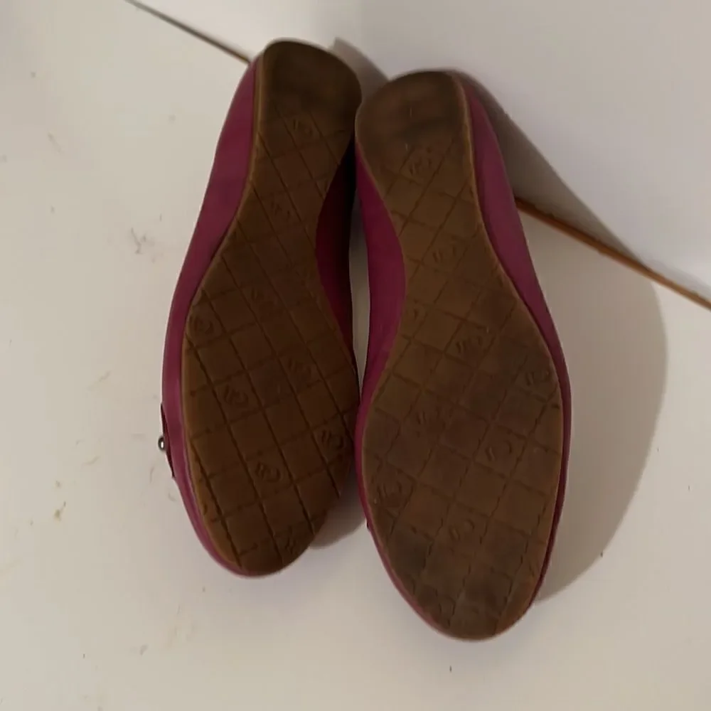 Gianni Gino Purple Leather Ballerina Flats with Braided Accents Size 6.5